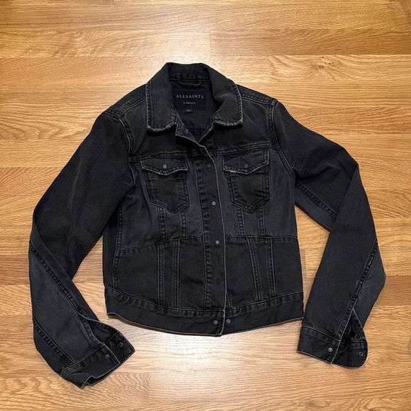 All Saints Black Jean Jacket - Picture 3 of 6